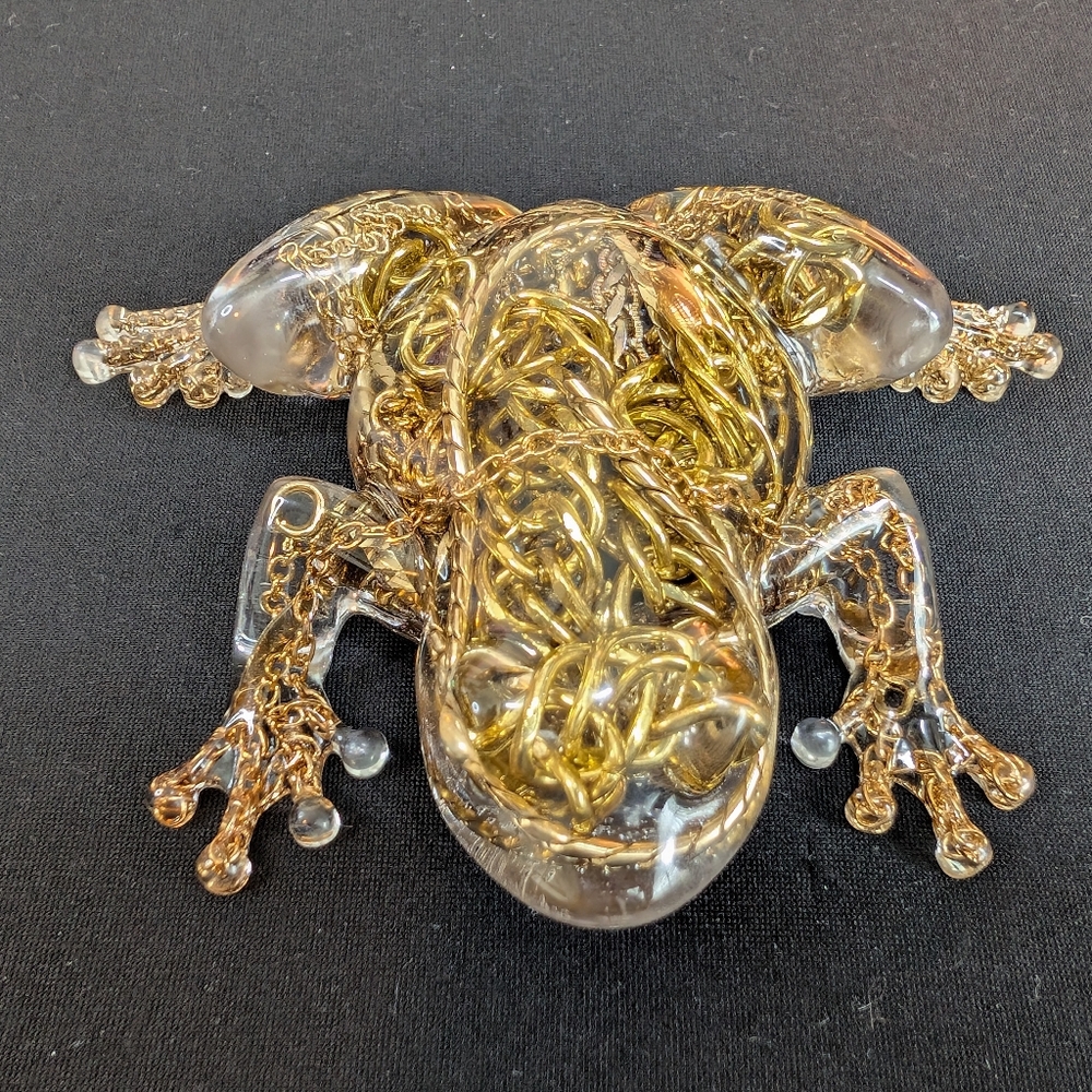 NWT Handmade Chain Jewelry Frog Vintage Upcycled Decor Gift - Picture 4 of 8